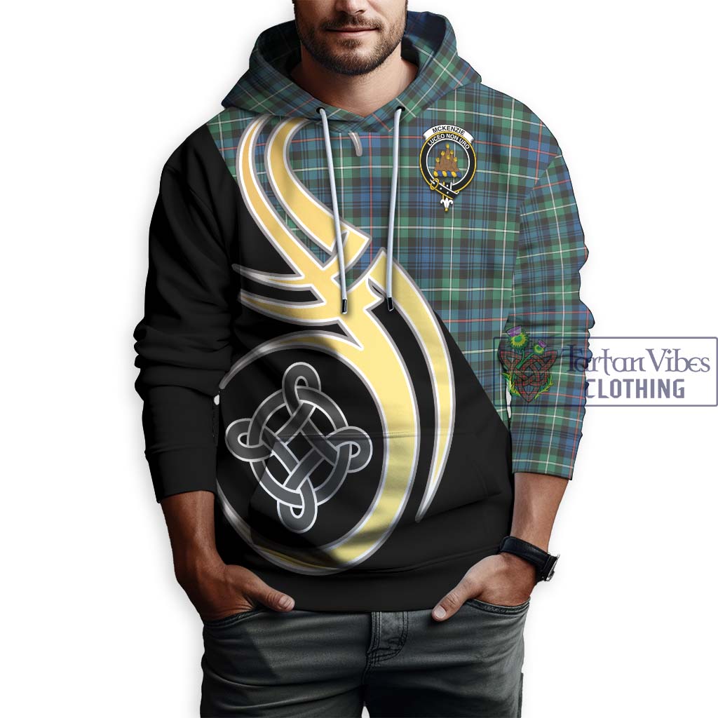 Tartan Vibes Clothing Mckenzie Ancient Tartan Hoodie with Family Crest and Celtic Symbol Style