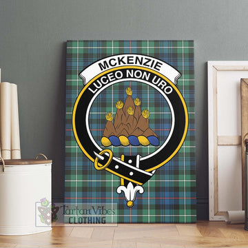 Mckenzie Ancient Tartan Canvas Print Wall Art with Family Crest