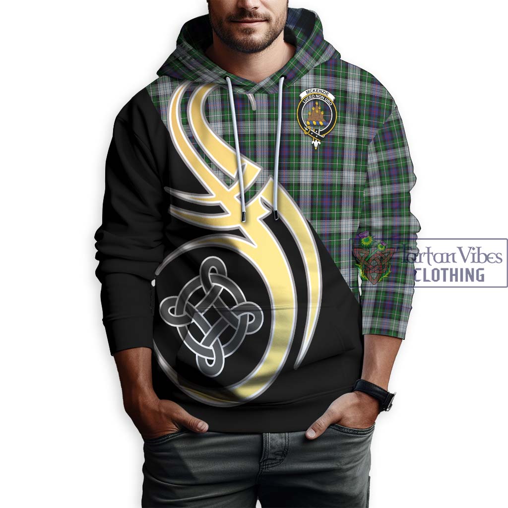 Tartan Vibes Clothing Mckenzie Dress Tartan Hoodie with Family Crest and Celtic Symbol Style