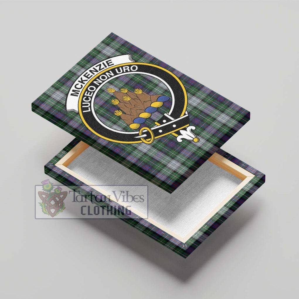 Mckenzie Dress Tartan Canvas Print Wall Art with Family Crest - Tartan Vibes Clothing