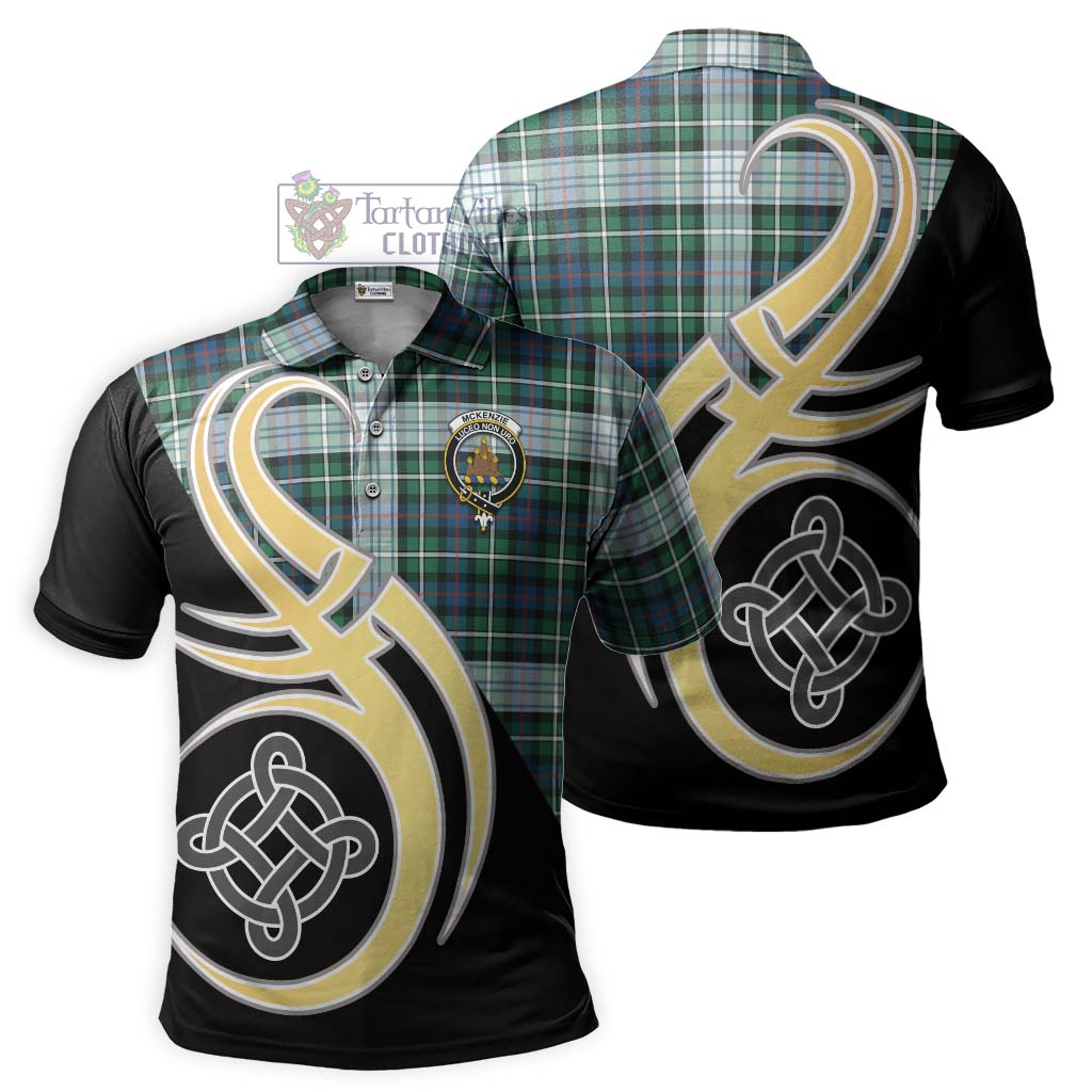 Tartan Vibes Clothing Mckenzie Dress Ancient Tartan Polo Shirt with Family Crest and Celtic Symbol Style