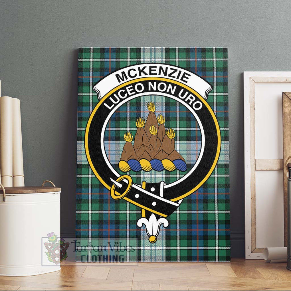 Mckenzie Dress Ancient Tartan Canvas Print Wall Art with Family Crest Without Frame - Tartan Vibes Clothing