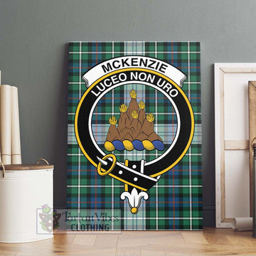 Mckenzie Dress Ancient Tartan Canvas Print Wall Art with Family Crest