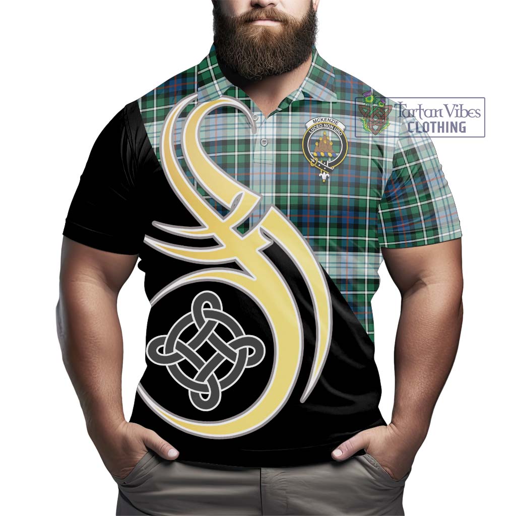 Tartan Vibes Clothing Mckenzie Dress Ancient Tartan Polo Shirt with Family Crest and Celtic Symbol Style