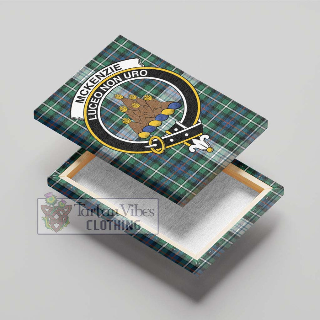 Mckenzie Dress Ancient Tartan Canvas Print Wall Art with Family Crest - Tartan Vibes Clothing