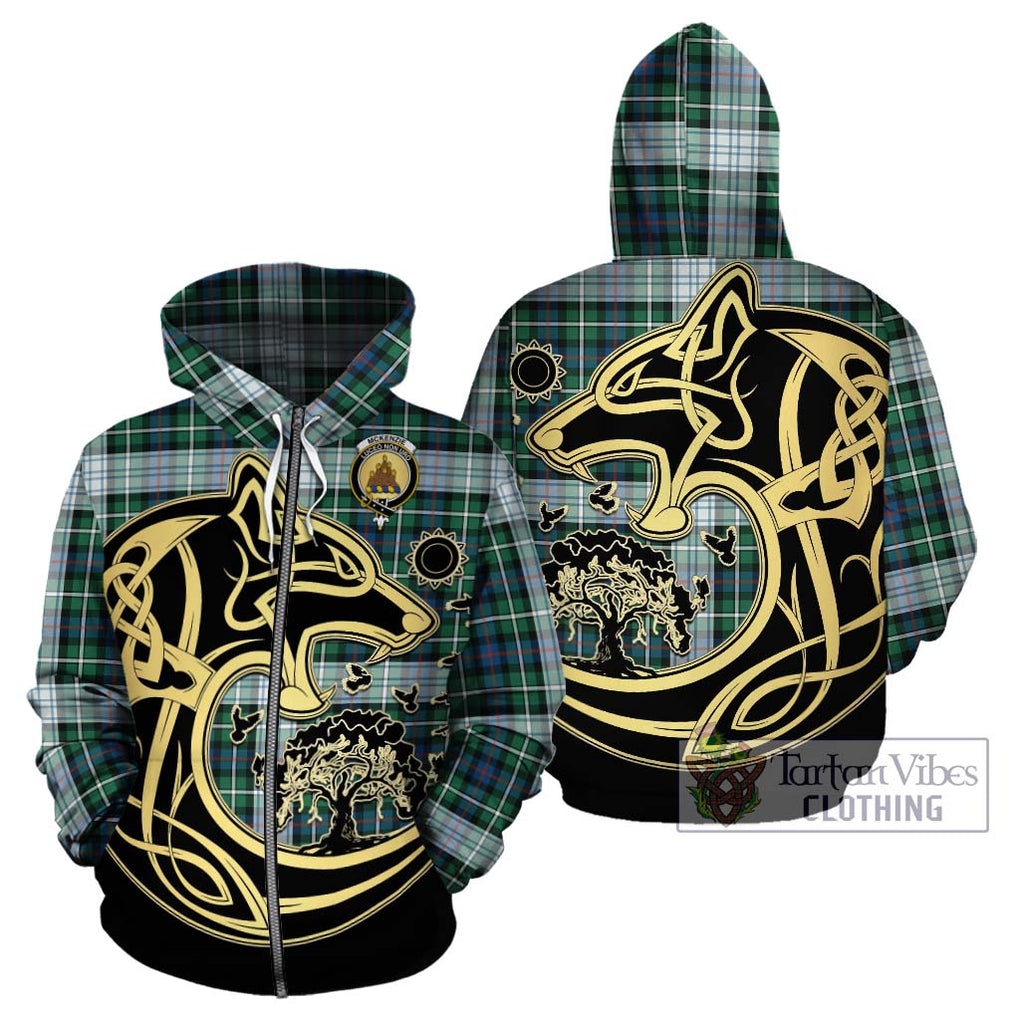 Mckenzie Dress Ancient Tartan Hoodie with Family Crest Celtic Wolf Style - Tartan Vibes Clothing