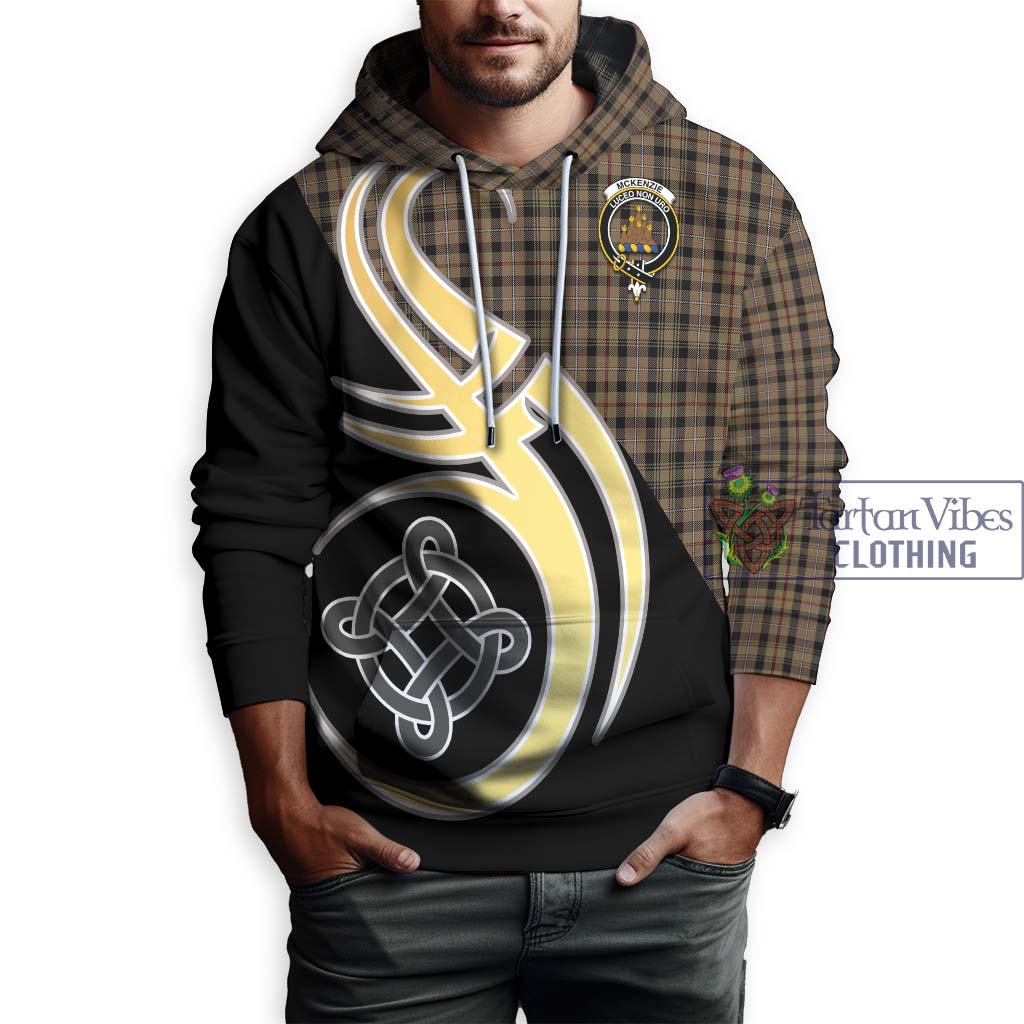 Tartan Vibes Clothing Mckenzie Hunting Tartan Hoodie with Family Crest and Celtic Symbol Style