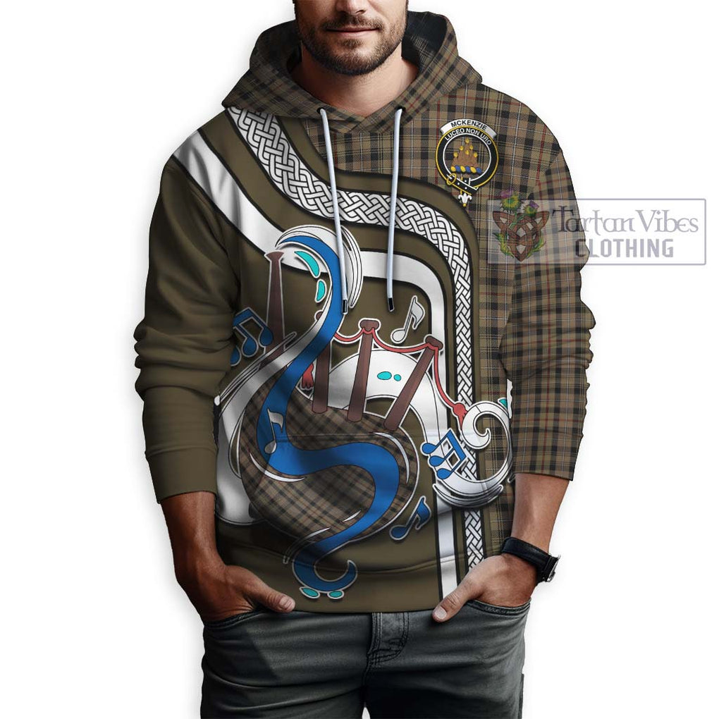 Mckenzie Hunting Tartan Hoodie with Epic Bagpipe Style Zip Hoodie - Tartanvibesclothing Shop