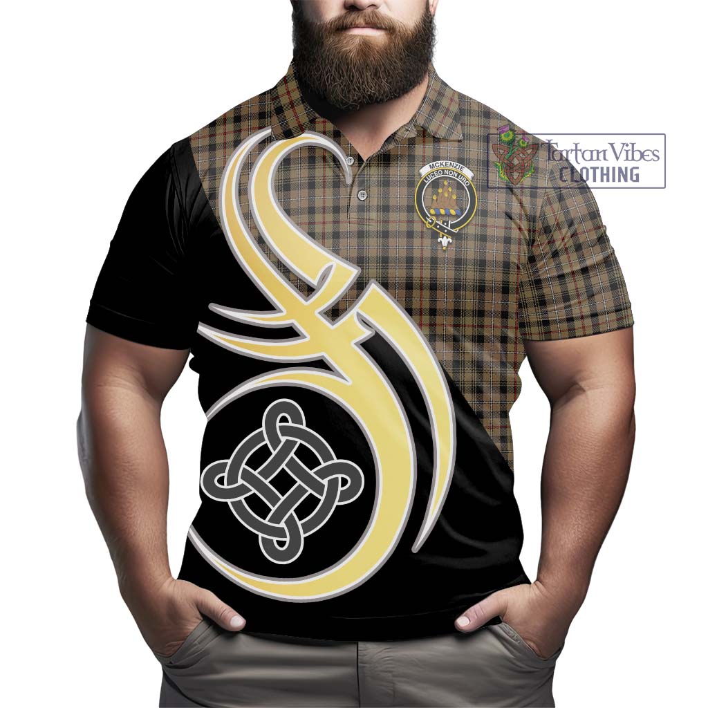 Tartan Vibes Clothing Mckenzie Hunting Tartan Polo Shirt with Family Crest and Celtic Symbol Style