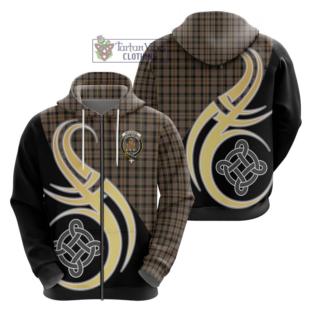 Tartan Vibes Clothing Mckenzie Hunting Tartan Hoodie with Family Crest and Celtic Symbol Style