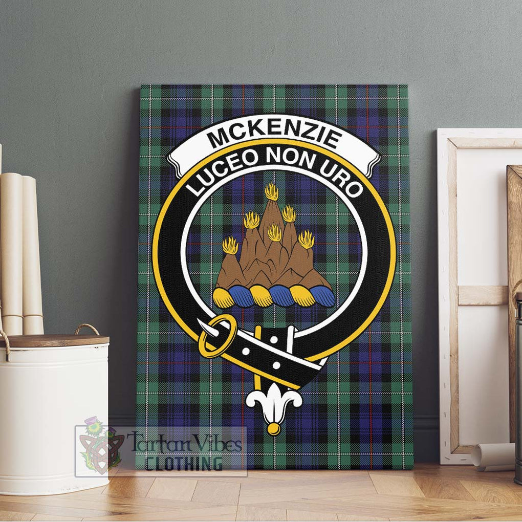 Mckenzie Hunting Green Tartan Canvas Print Wall Art with Family Crest Without Frame - Tartan Vibes Clothing