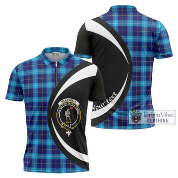 McKerrell Tartan Zipper Polo Shirt with Family Crest Circle Style Unisex - Tartan Vibes Clothing