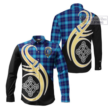 McKerrell Tartan Long Sleeve Button Shirt with Family Crest and Celtic Symbol Style Men's Shirt S - Tartan Vibes Clothing