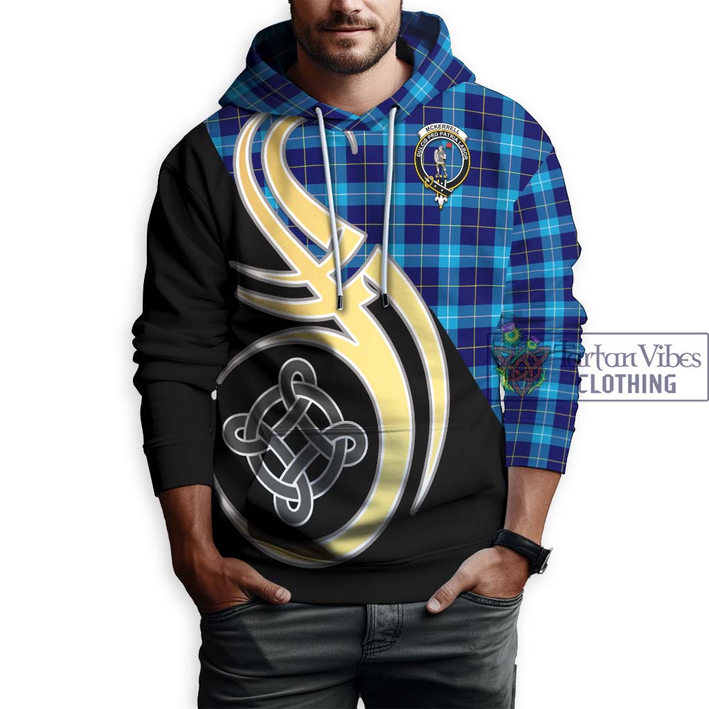 Tartan Vibes Clothing McKerrell Tartan Hoodie with Family Crest and Celtic Symbol Style