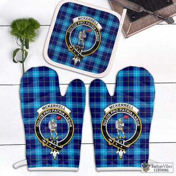 McKerrell Tartan Combo Oven Mitt & Pot-Holder with Family Crest White - Tartan Vibes Clothing