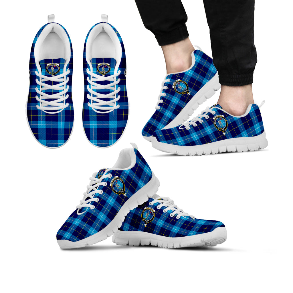 McKerrell Tartan Sneakers with Family Crest Kid's Sneakers - Tartan Vibes Clothing