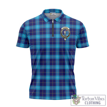 McKerrell Tartan Zipper Polo Shirt with Family Crest Unisex - Tartan Vibes Clothing