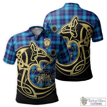 McKerrell Tartan Polo Shirt with Family Crest Celtic Wolf Style Kid - Tartan Vibes Clothing