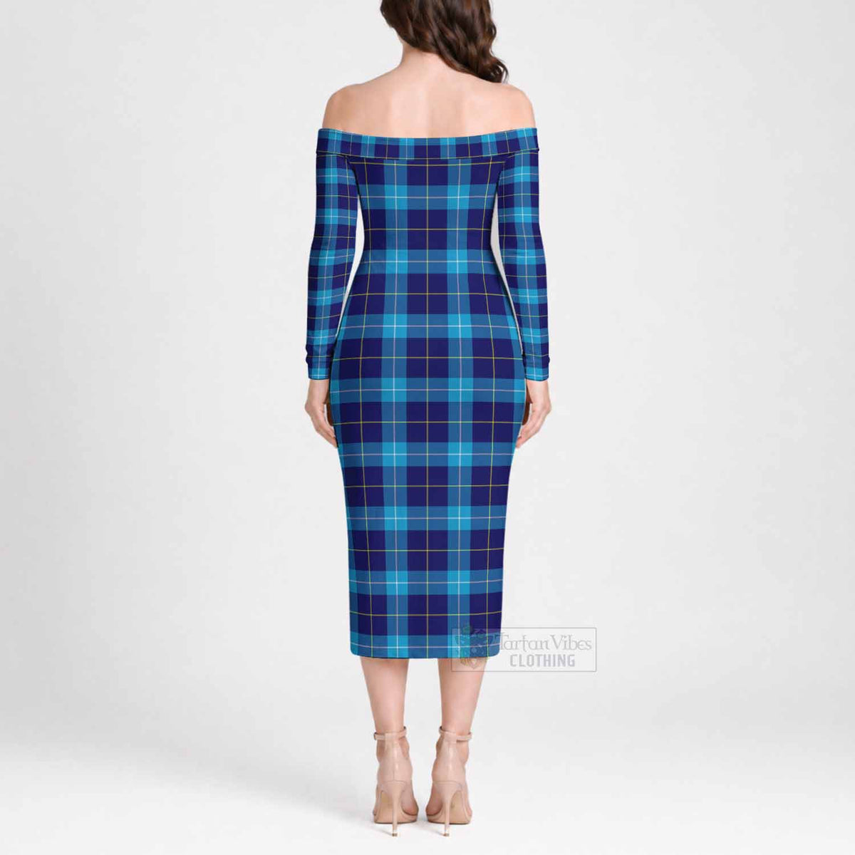 McKerrell Tartan Off Shoulder Long Sleeve Dress - Tartan Vibes Clothing
