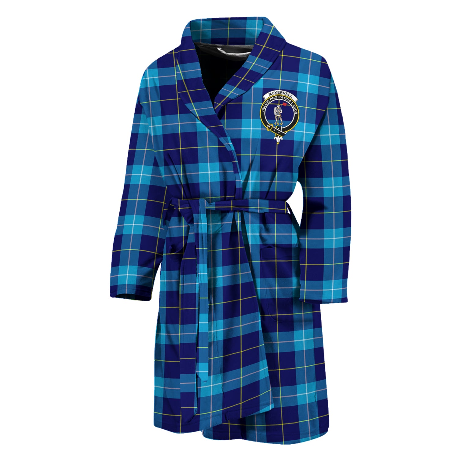 McKerrell Tartan Bathrobe with Family Crest Unisex M - Tartan Vibes Clothing