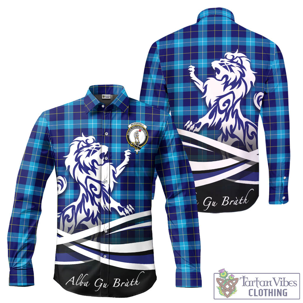 McKerrell Tartan Long Sleeve Button Up Shirt with Alba Gu Brath Regal Lion Emblem - Tartan Vibes Clothing