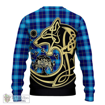 McKerrell Tartan Ugly Sweater with Family Crest Celtic Wolf Style - Tartan Vibes Clothing