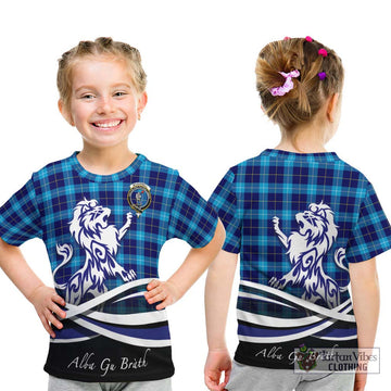 McKerrell Tartan Kid T-Shirt with Alba Gu Brath Regal Lion Emblem - Tartan Vibes Clothing