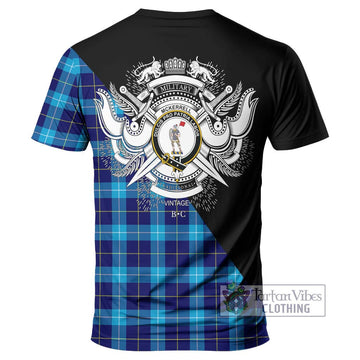 McKerrell Tartan T-Shirt with Family Crest and Military Logo Style - Tartan Vibes Clothing