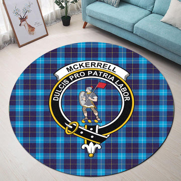 McKerrell Tartan Round Rug with Family Crest - Tartan Vibes Clothing