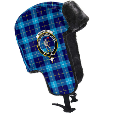 McKerrell Tartan Winter Trapper Hat with Family Crest - Tartan Vibes Clothing