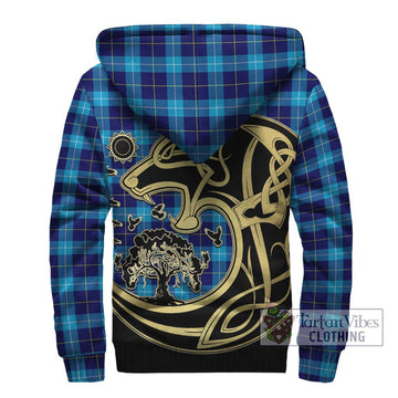 McKerrell Tartan Sherpa Hoodie with Family Crest Celtic Wolf Style - Tartan Vibes Clothing