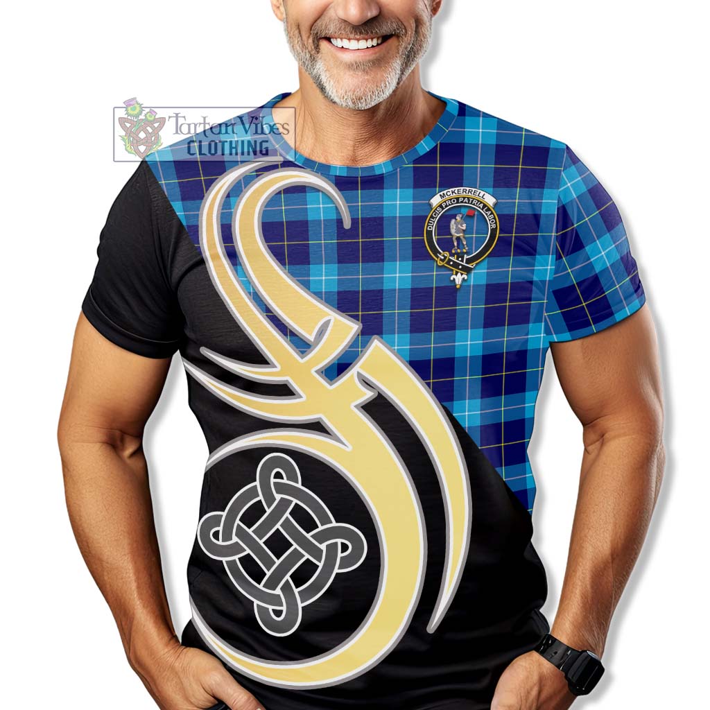 Tartan Vibes Clothing McKerrell Tartan T-Shirt with Family Crest and Celtic Symbol Style