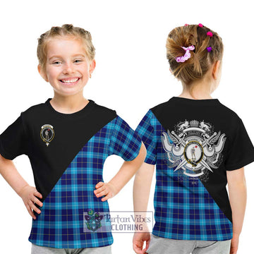 McKerrell Tartan Kid T-Shirt with Family Crest and Military Logo Style - Tartan Vibes Clothing