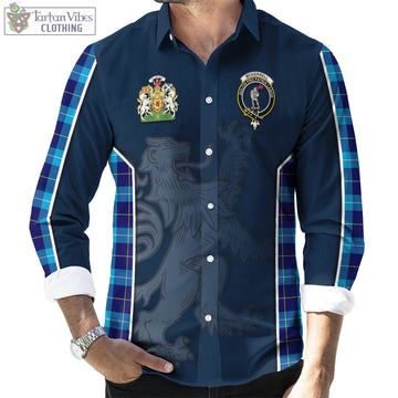 McKerrell Tartan Long Sleeve Button Up Shirt with Family Crest and Lion Rampant Vibes Sport Style - Tartan Vibes Clothing