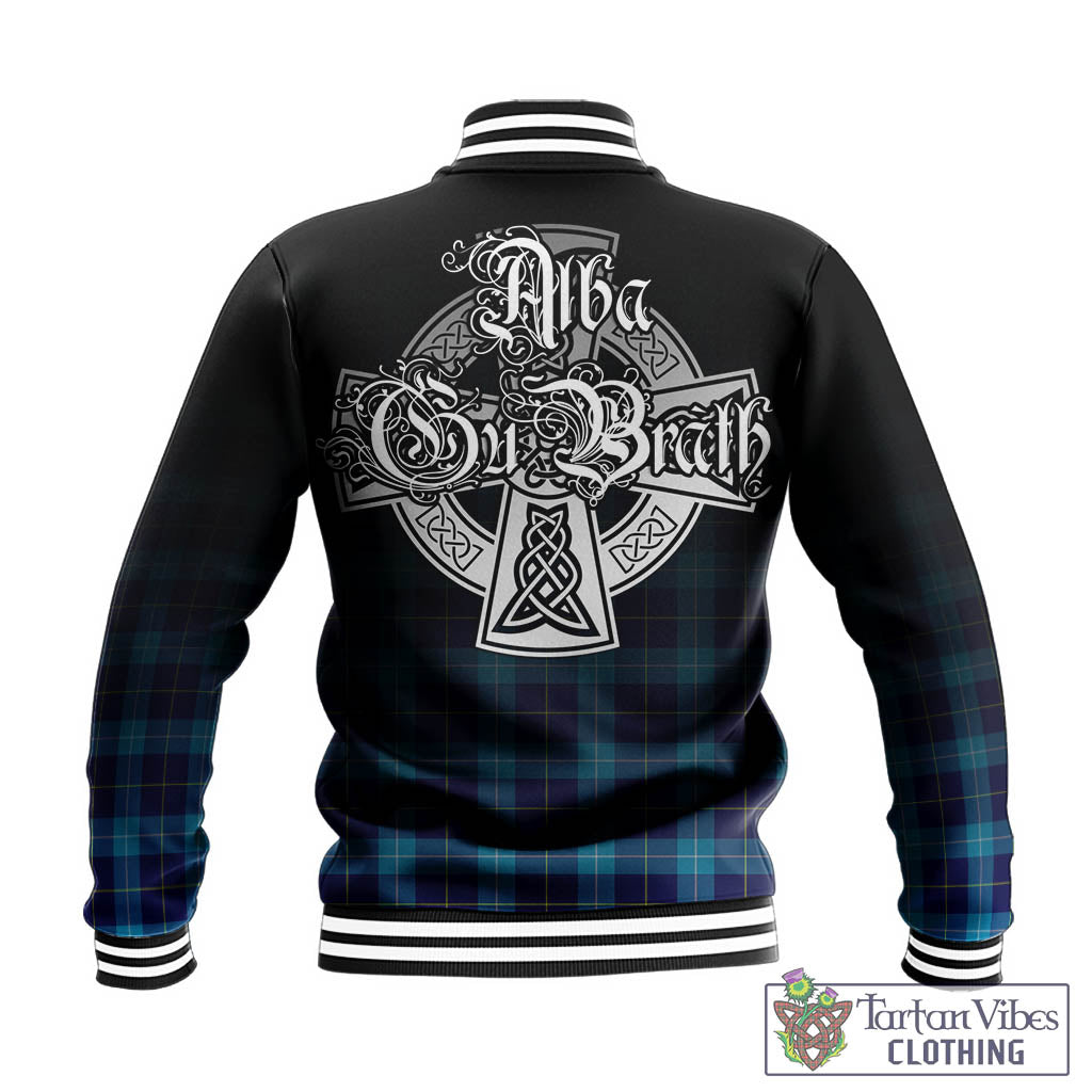 Tartan Vibes Clothing McKerrell Tartan Baseball Jacket Featuring Alba Gu Brath Family Crest Celtic Inspired