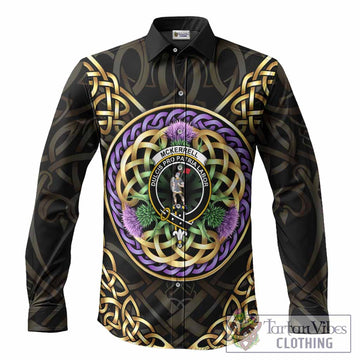 McKerrell Clan Crest Long Sleeve Button Shirts Celtic Scottish Thistle Men's Shirt S - Tartan Vibes Clothing