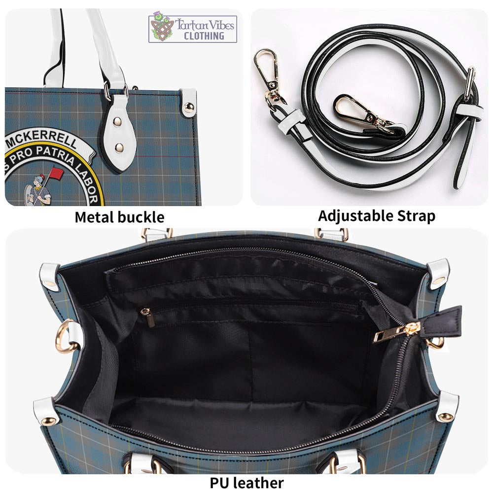 Tartan Vibes Clothing McKerrell of Hillhouse Dress Tartan Luxury Leather Handbags with Family Crest