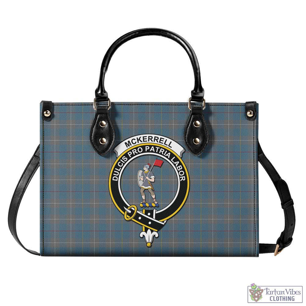 Tartan Vibes Clothing McKerrell of Hillhouse Dress Tartan Luxury Leather Handbags with Family Crest