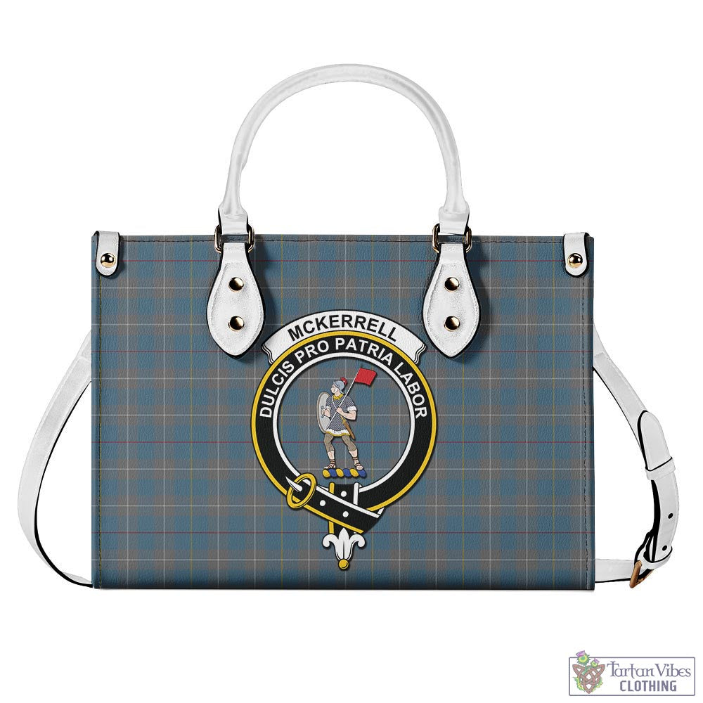 Tartan Vibes Clothing McKerrell of Hillhouse Dress Tartan Luxury Leather Handbags with Family Crest