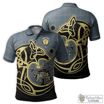 McKerrell of Hillhouse Dress Tartan Polo Shirt with Family Crest Celtic Wolf Style