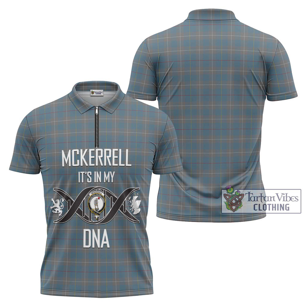 McKerrell of Hillhouse Dress Tartan Zipper Polo Shirt with Family Crest DNA In Me Style Unisex - Tartanvibesclothing Shop