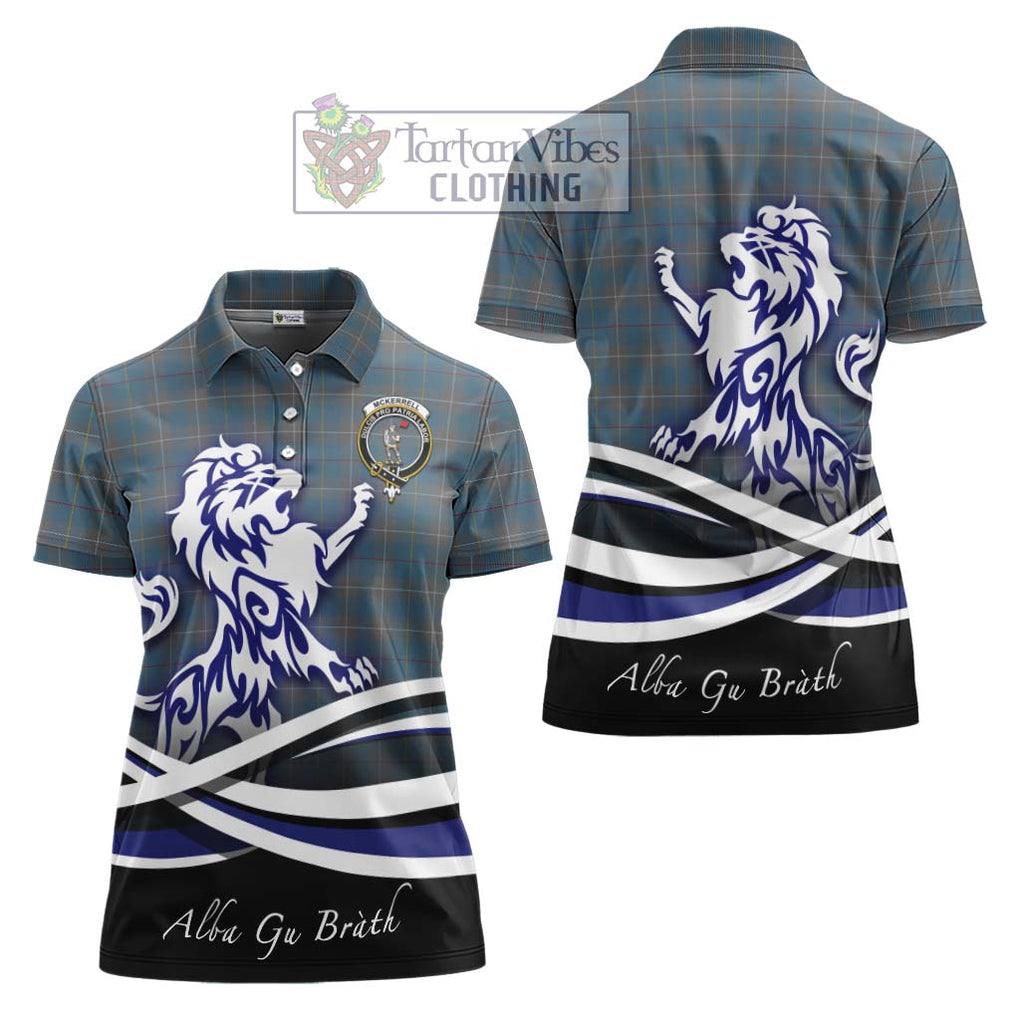 McKerrell of Hillhouse Dress Tartan Women's Polo Shirt with Alba Gu Brath Regal Lion Emblem Women - Tartanvibesclothing Shop