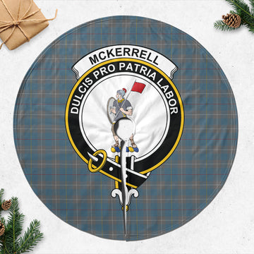 McKerrell of Hillhouse Dress Tartan Christmas Tree Skirt with Family Crest