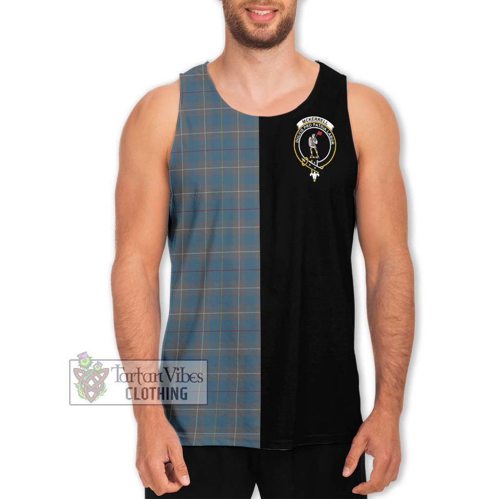 McKerrell of Hillhouse Dress Tartan Men's Tank Top with Family Crest and Half Of Me Style Men - Tartanvibesclothing Shop