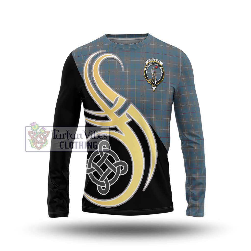 McKerrell of Hillhouse Dress Tartan Long Sleeve T-Shirt with Family Crest and Celtic Symbol Style Unisex - Tartan Vibes Clothing