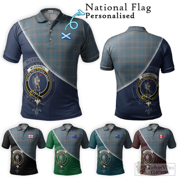 McKerrell of Hillhouse Dress Tartan Polo Shirt with Personalised National Flag and Family Crest Half Style