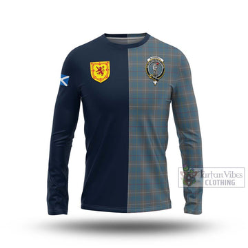 McKerrell of Hillhouse Dress Tartan Long Sleeve T-Shirt Alba with Scottish Lion Royal Arm Half Style