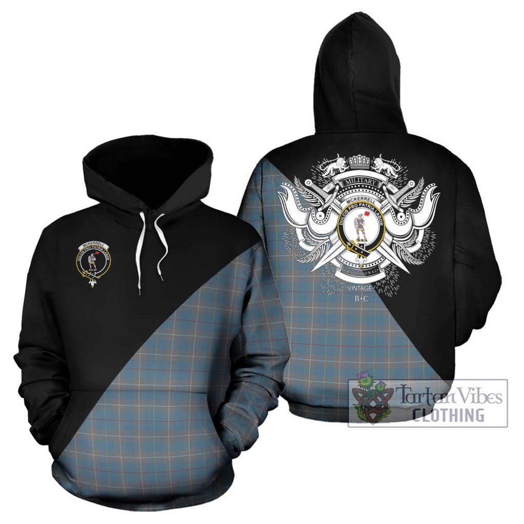 McKerrell of Hillhouse Dress Tartan Hoodie with Family Crest and Military Logo Style Zip Hoodie - Tartanvibesclothing Shop