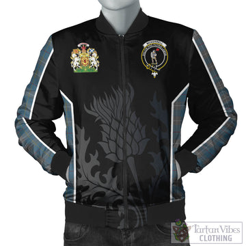 McKerrell of Hillhouse Dress Tartan Bomber Jacket with Family Crest and Scottish Thistle Vibes Sport Style