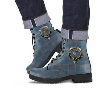 McKerrell of Hillhouse Dress Tartan Leather Boots with Family Crest